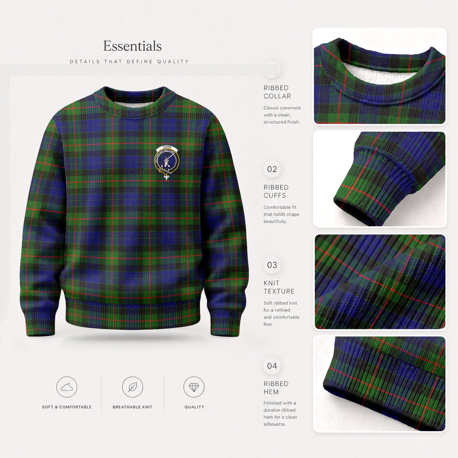 Gunn Modern Tartan Crest Sweater