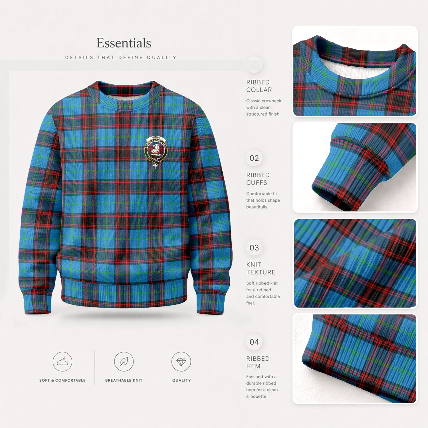 Home Ancient Tartan Crest Sweater