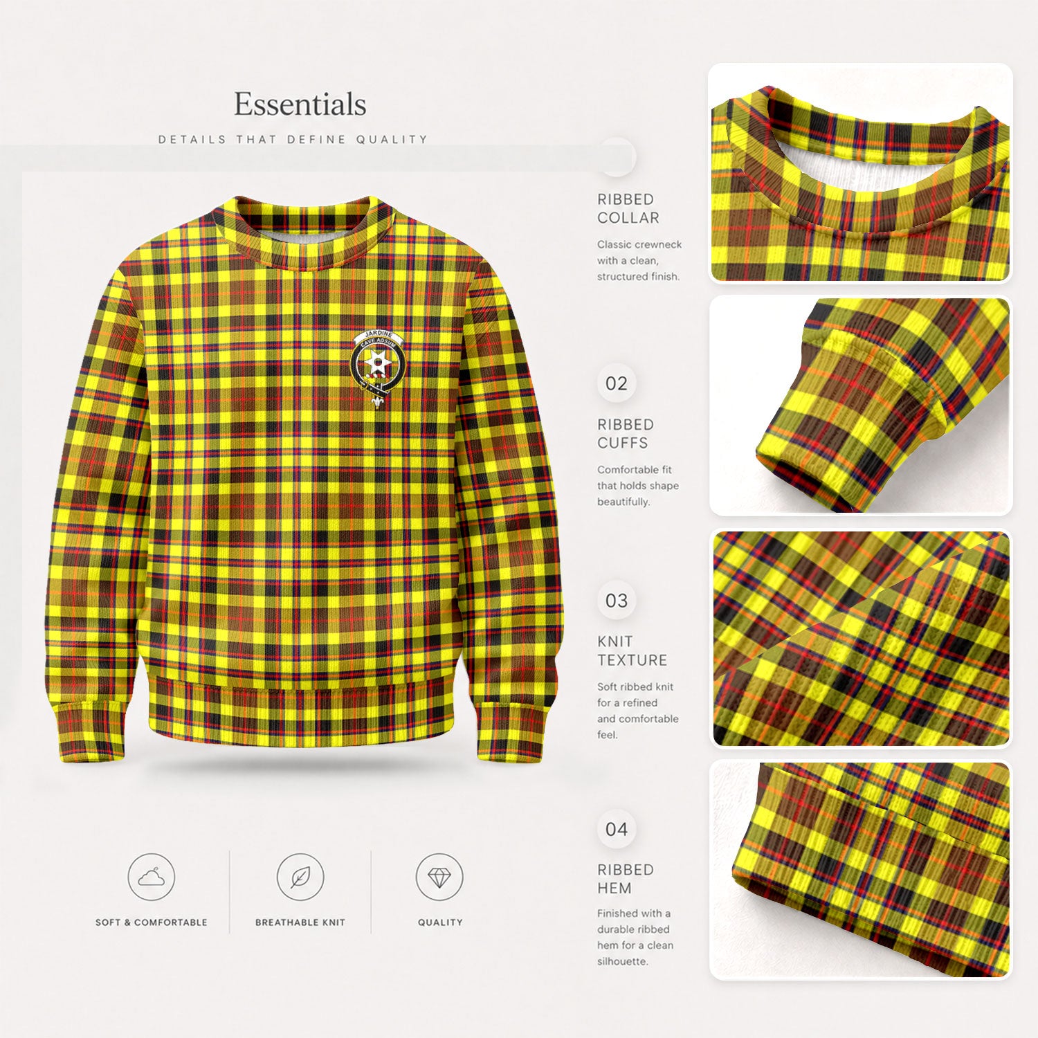 Jardine Tartan Crest Sweater