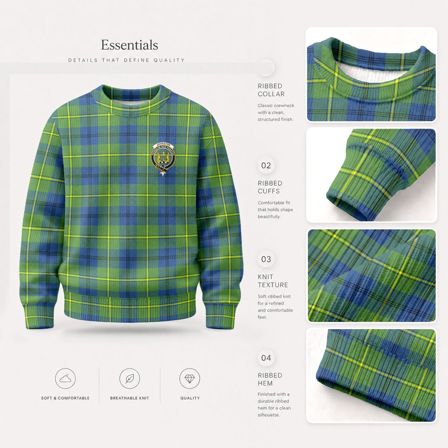 Johnston Ancient Tartan Crest Sweater