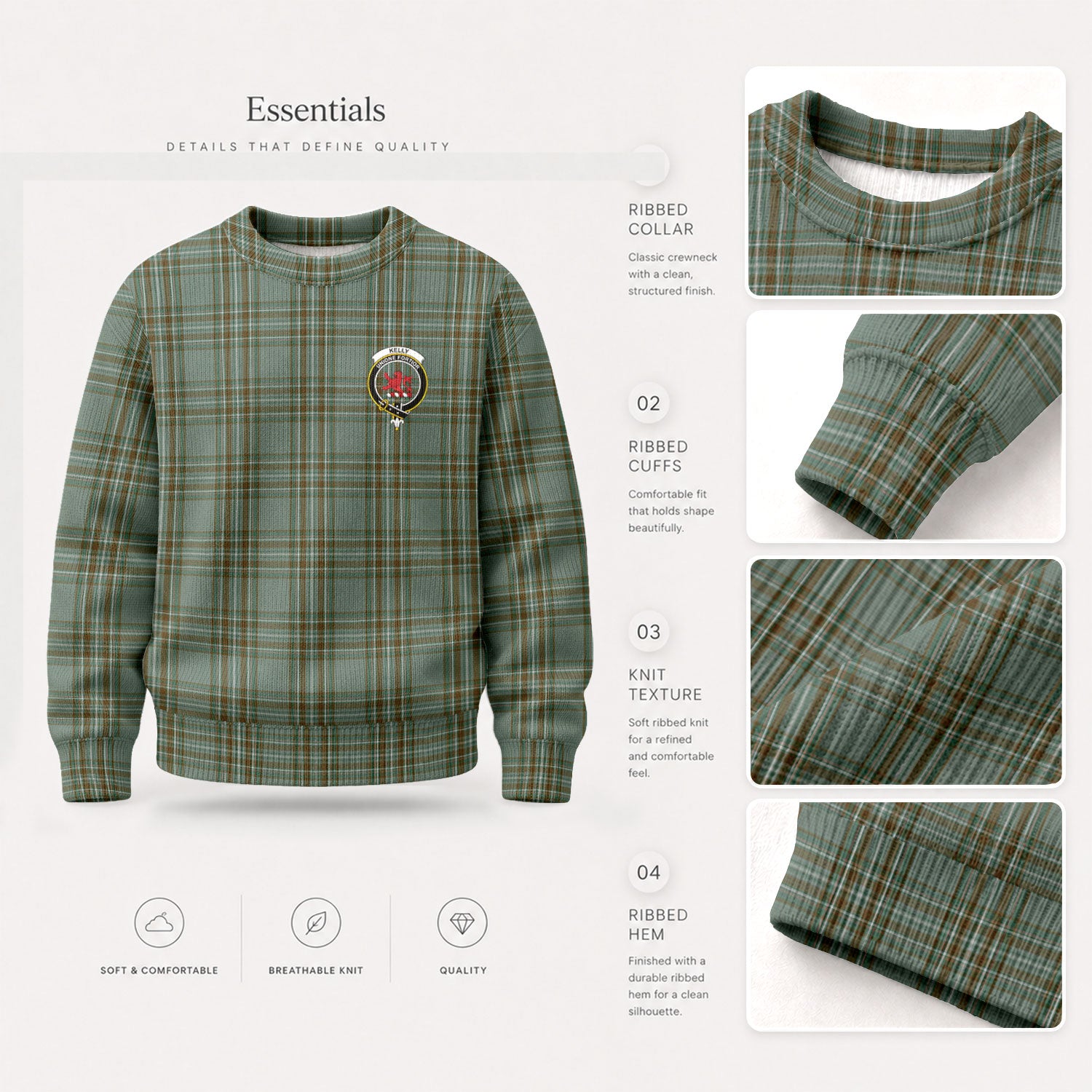 Kelly Dress Tartan Crest Sweater
