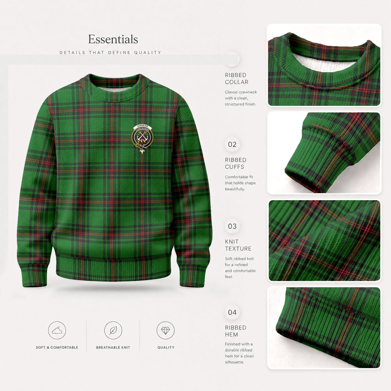 Kinnear Tartan Crest Sweater