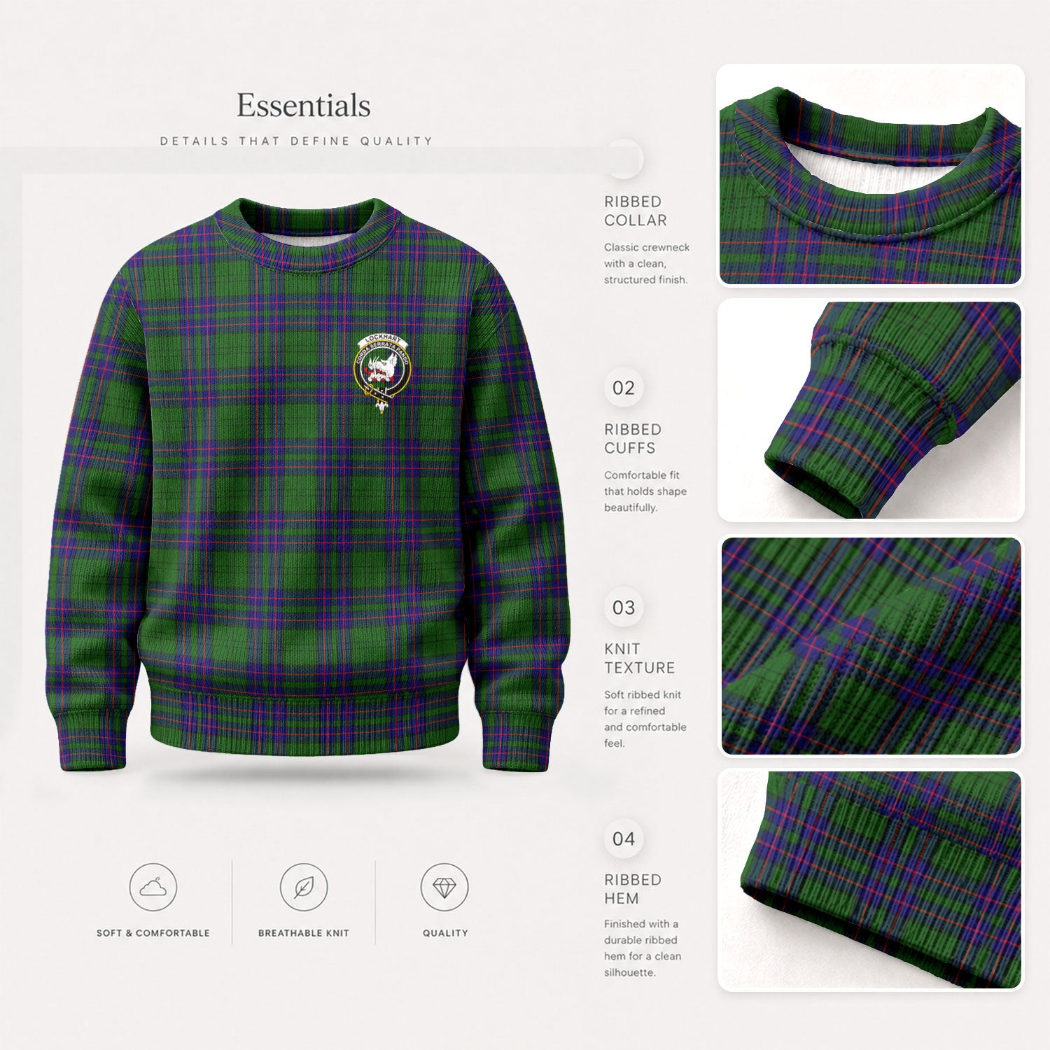 Lockhart Modern Tartan Crest Sweater
