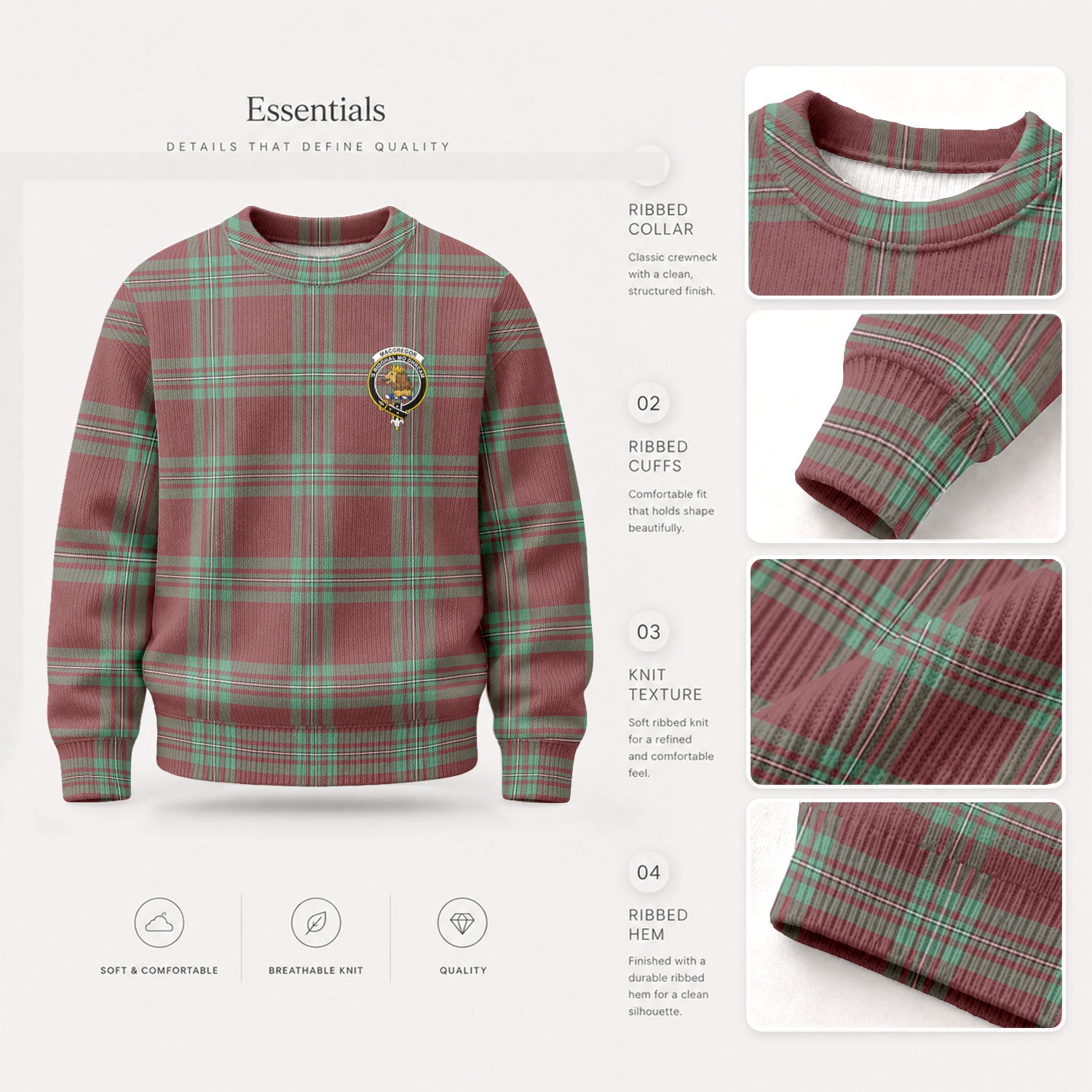 MacGregor Hunting Ancient Tartan Crest Sweater