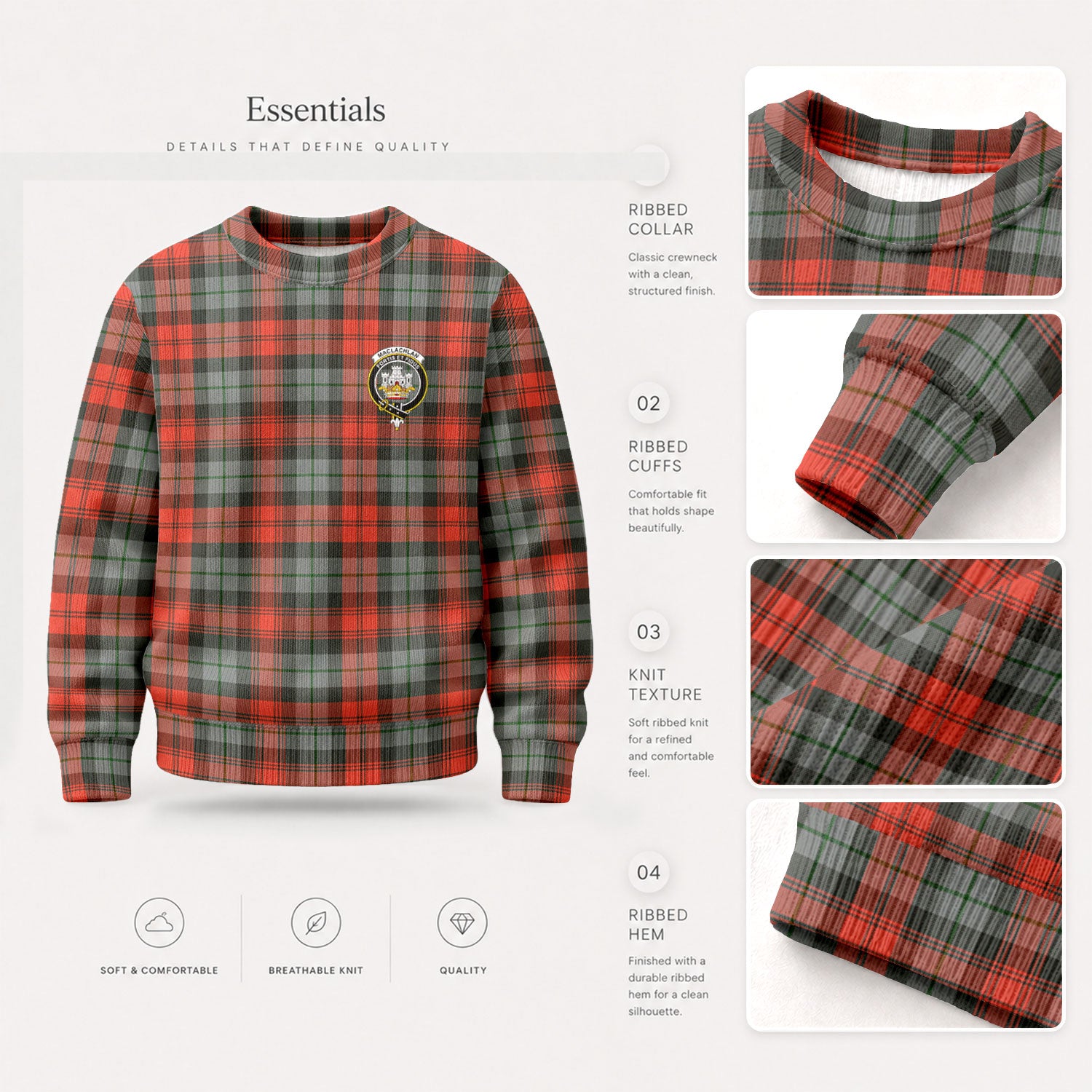 MacLachlan Weathered Tartan Crest Sweater