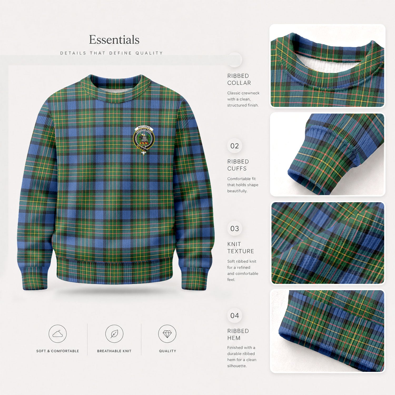 MacLaren Ancient Tartan Crest Sweater