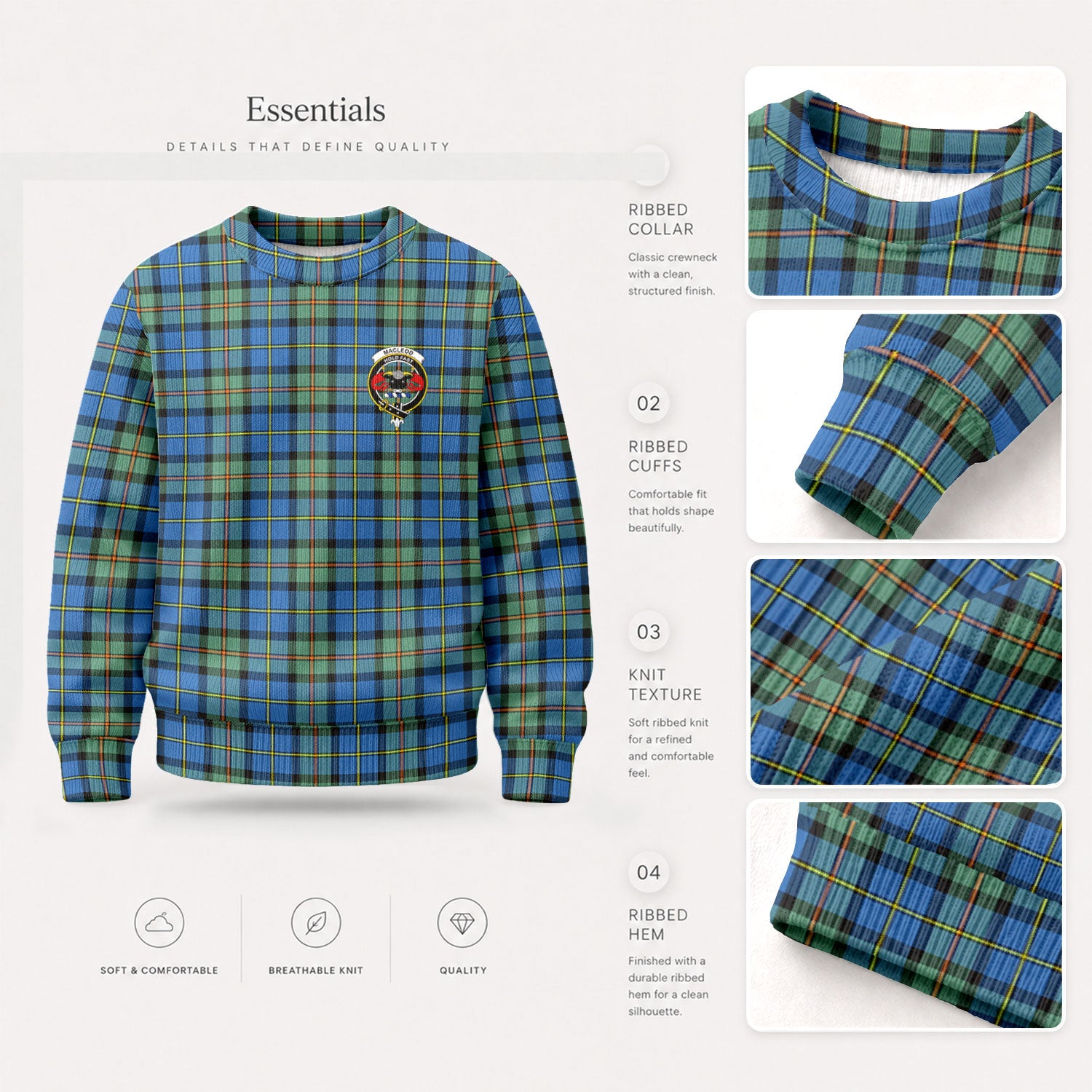 MacLeod of Harris Ancient Tartan Crest Sweater
