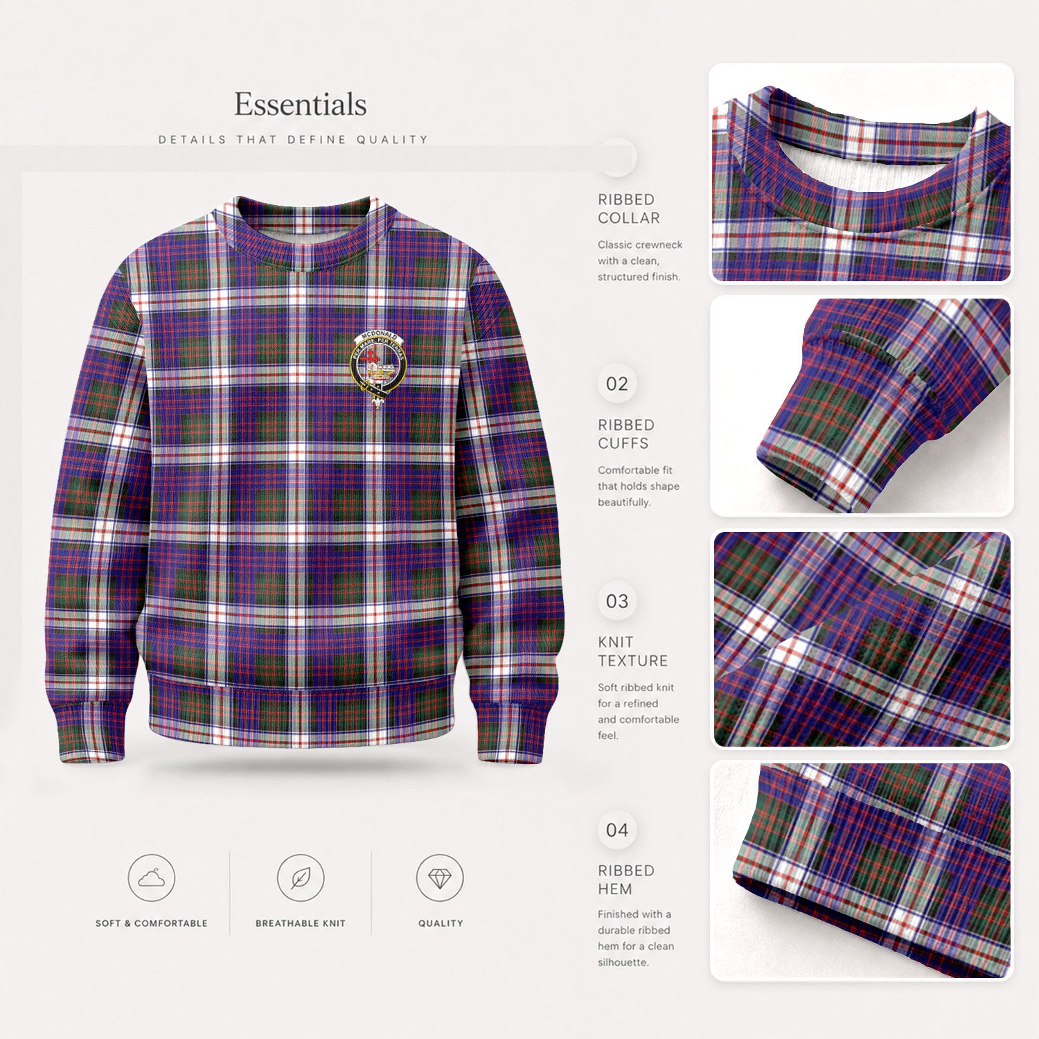 McDonald Dress Modern Tartan Crest Sweater