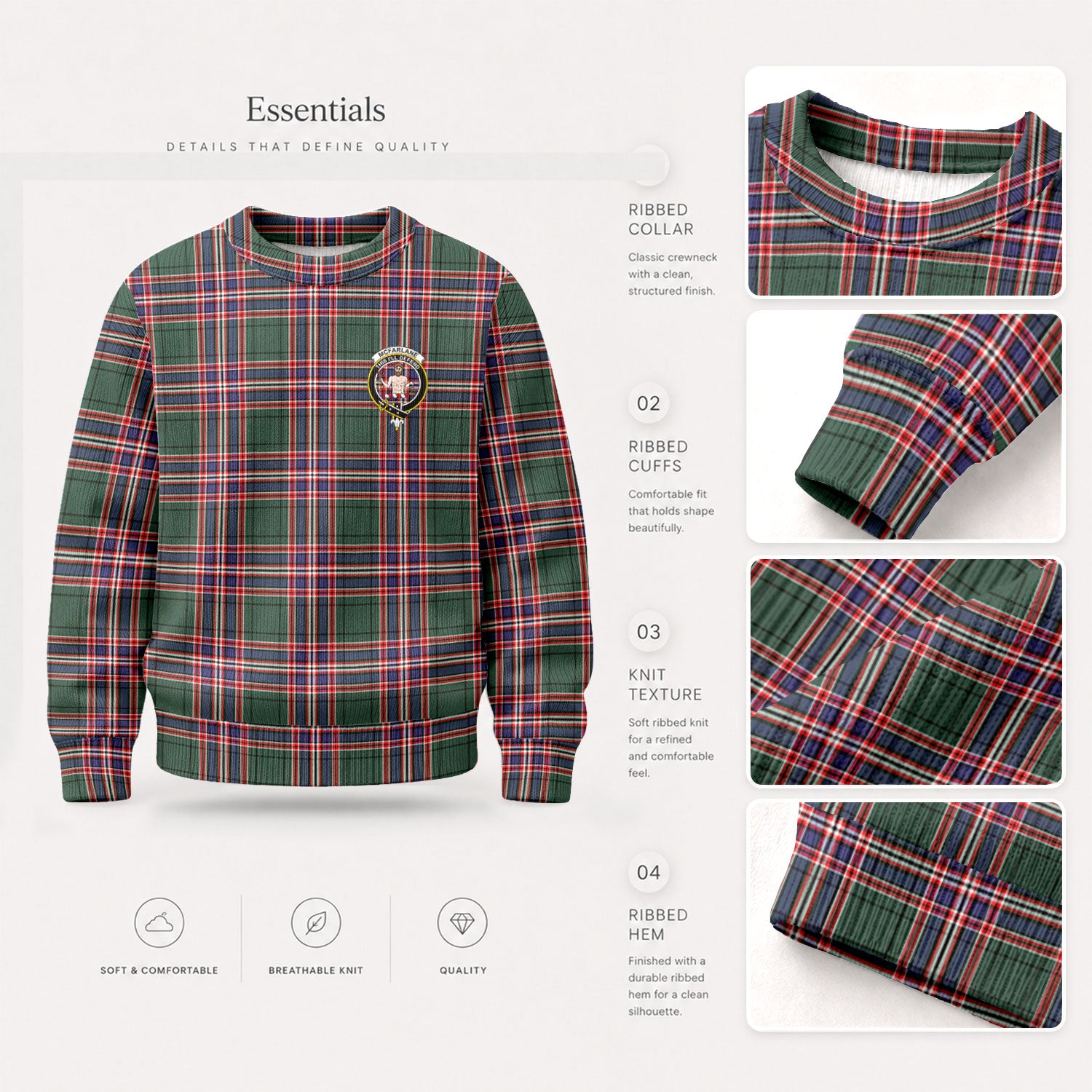 McFarlane Hunting Modern Tartan Crest Sweater