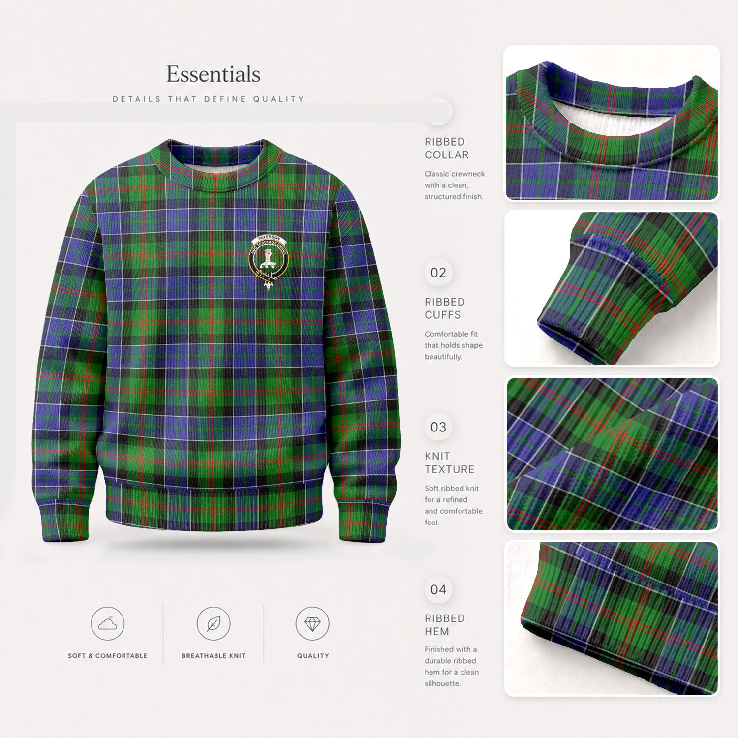 Paterson Tartan Crest Sweater