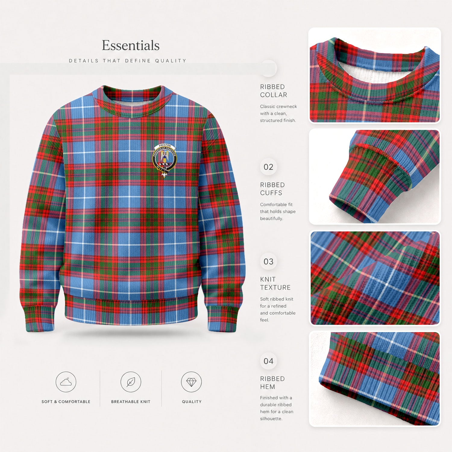 Preston Tartan Crest Sweater