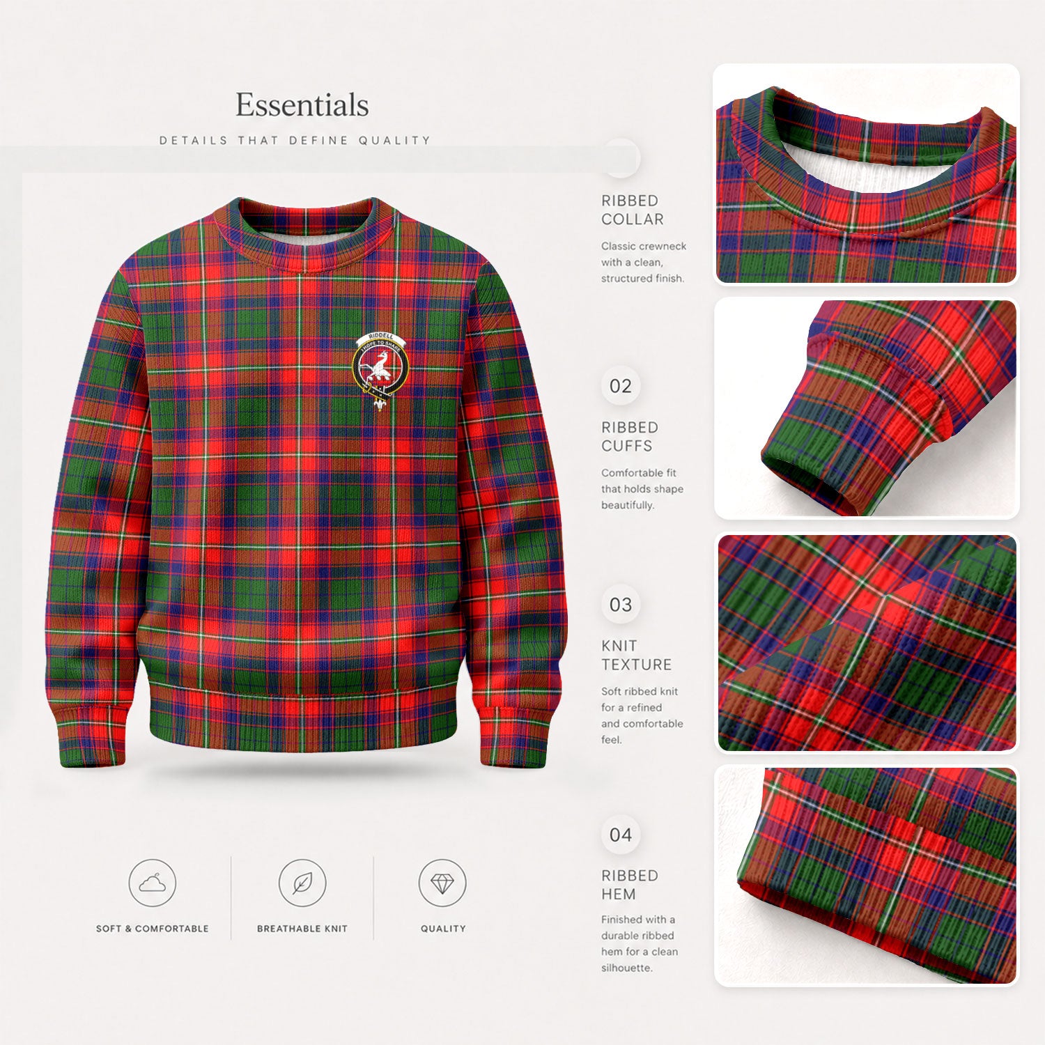 Riddell Tartan Crest Sweater