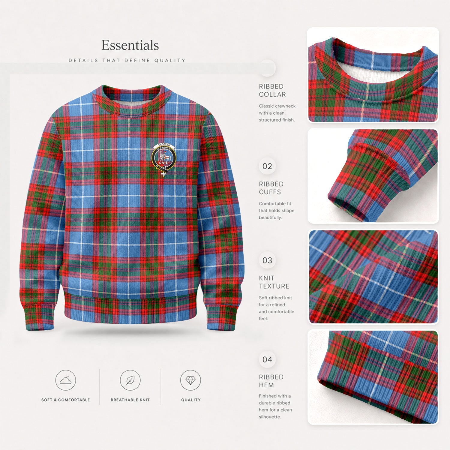 Trotter Tartan Crest Sweater