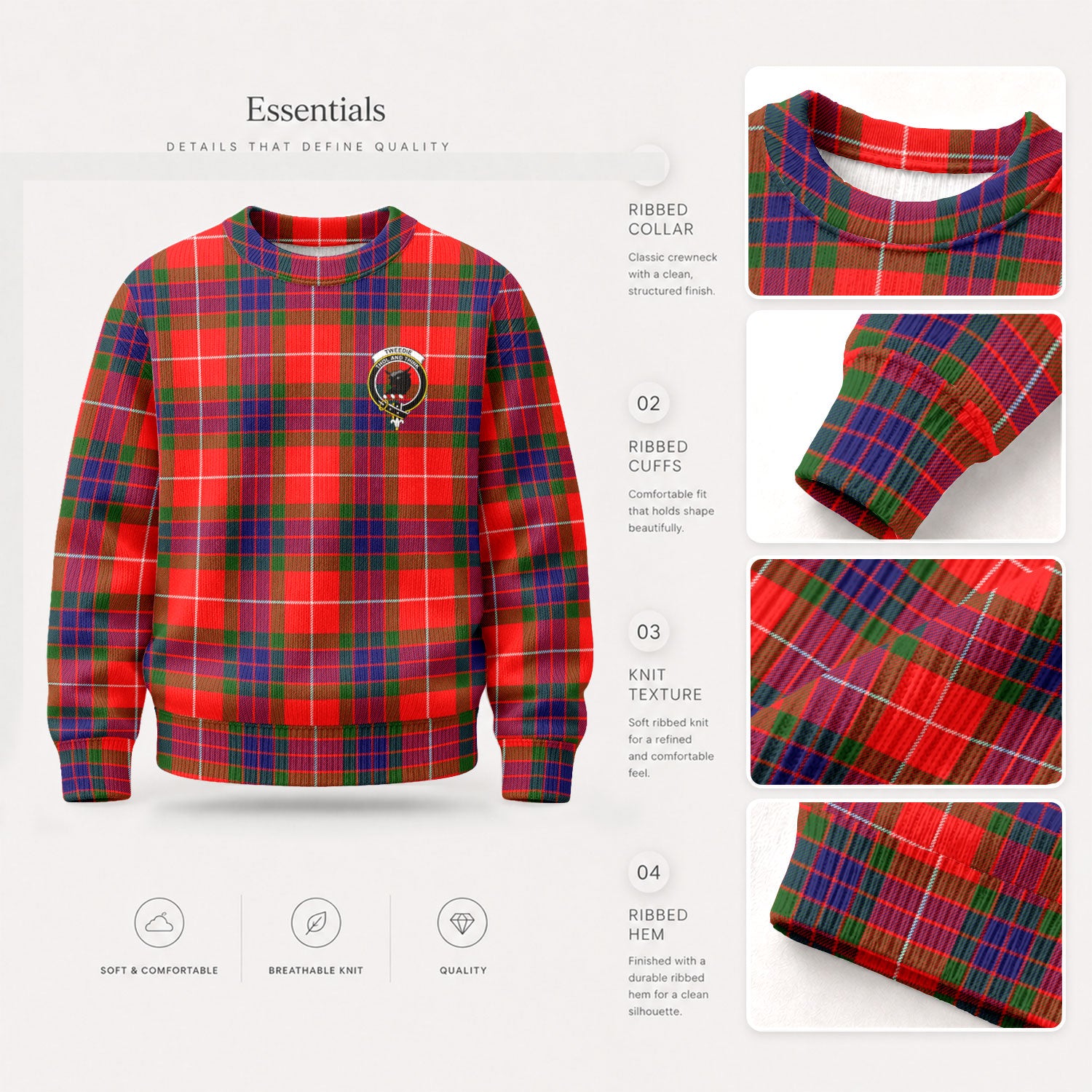 Tweedie Tartan Crest Sweater