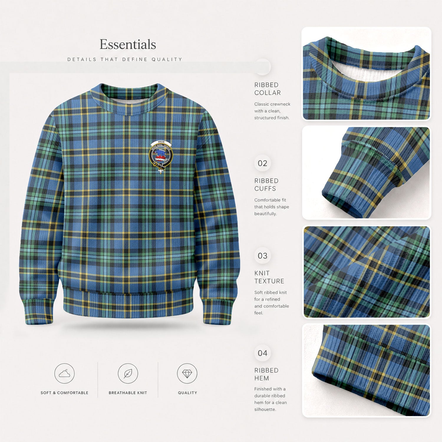 Weir Ancient Tartan Crest Sweater