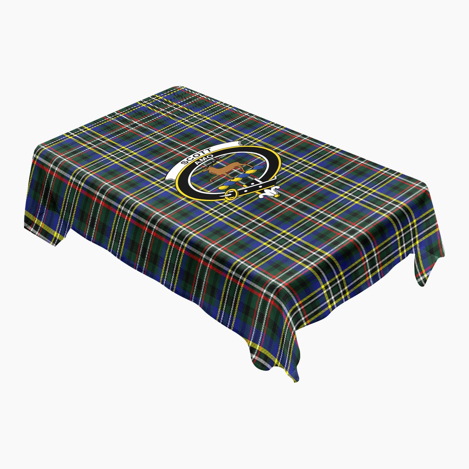 Scott Green Modern Tartan Crest Tablecloth