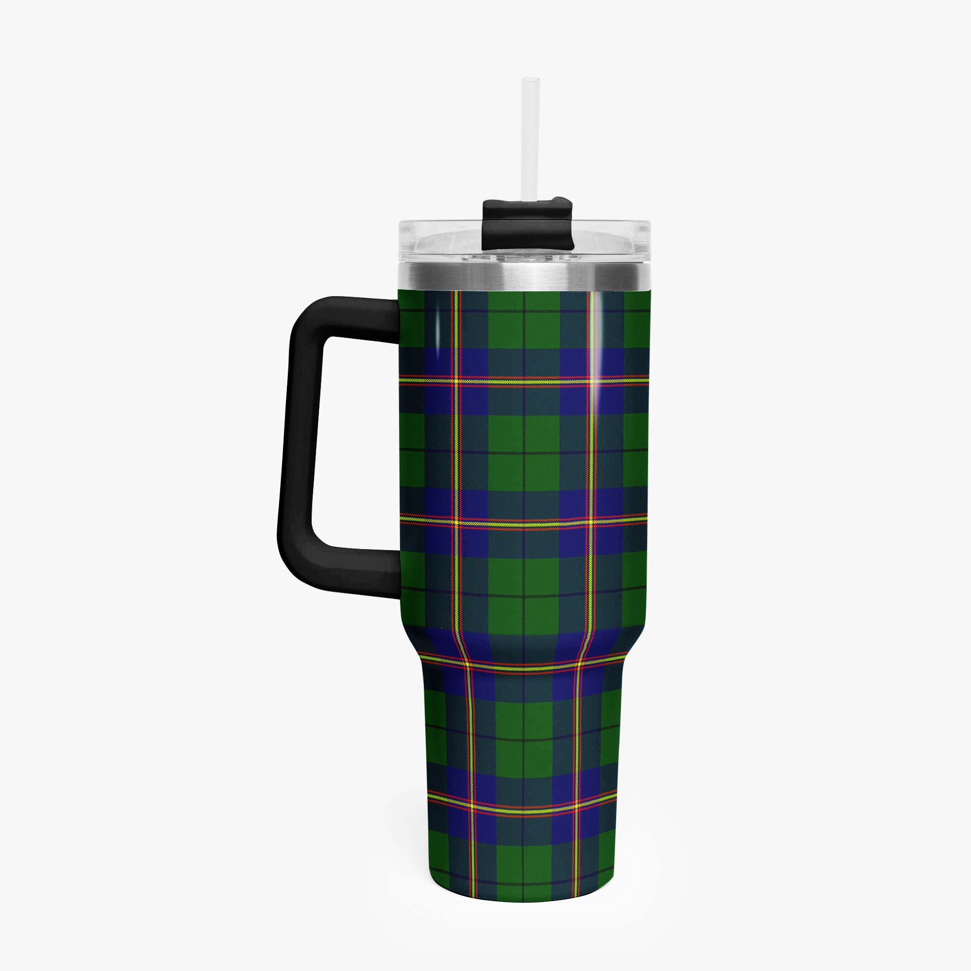 Carmichael Modern Tartan Crest 40 oz Insulated Tumbler with Handle