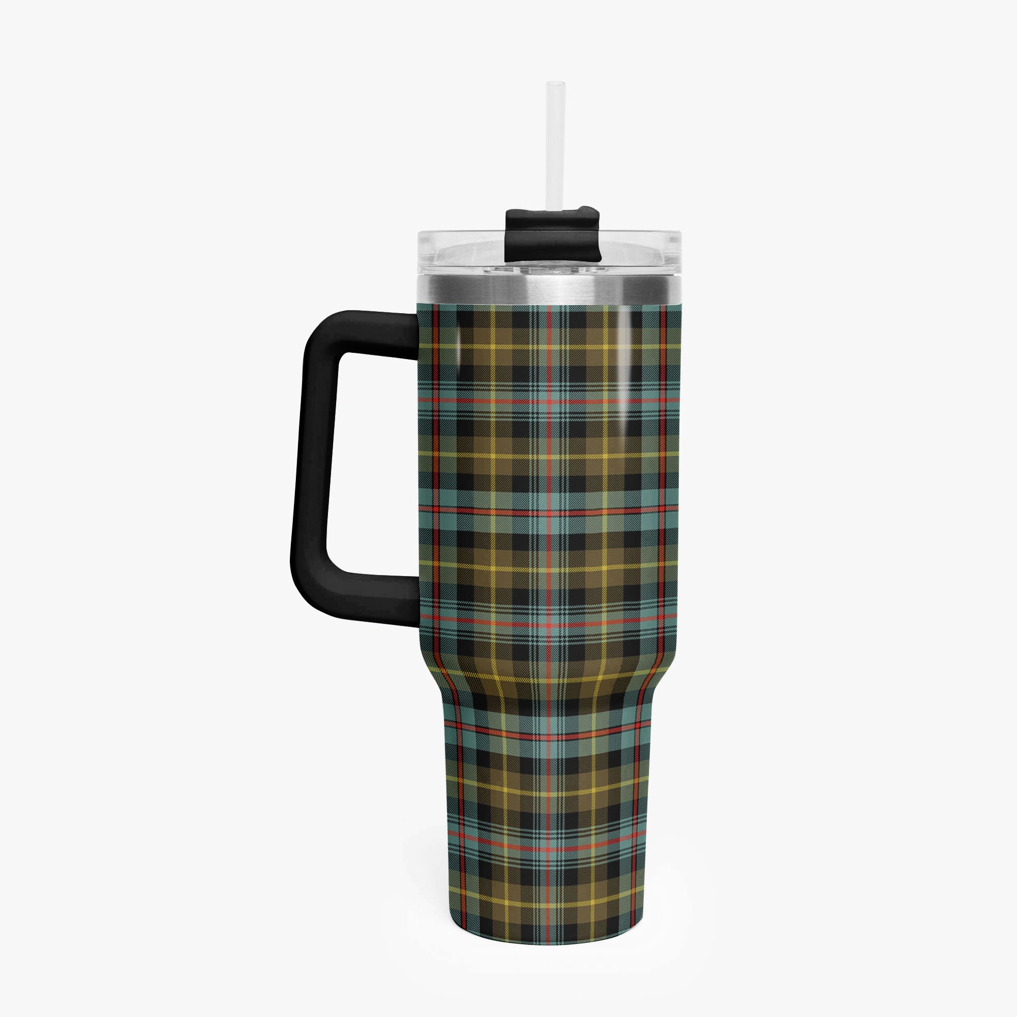 Farquharson Weathered Tartan Crest 40 oz Insulated Tumbler with Handle