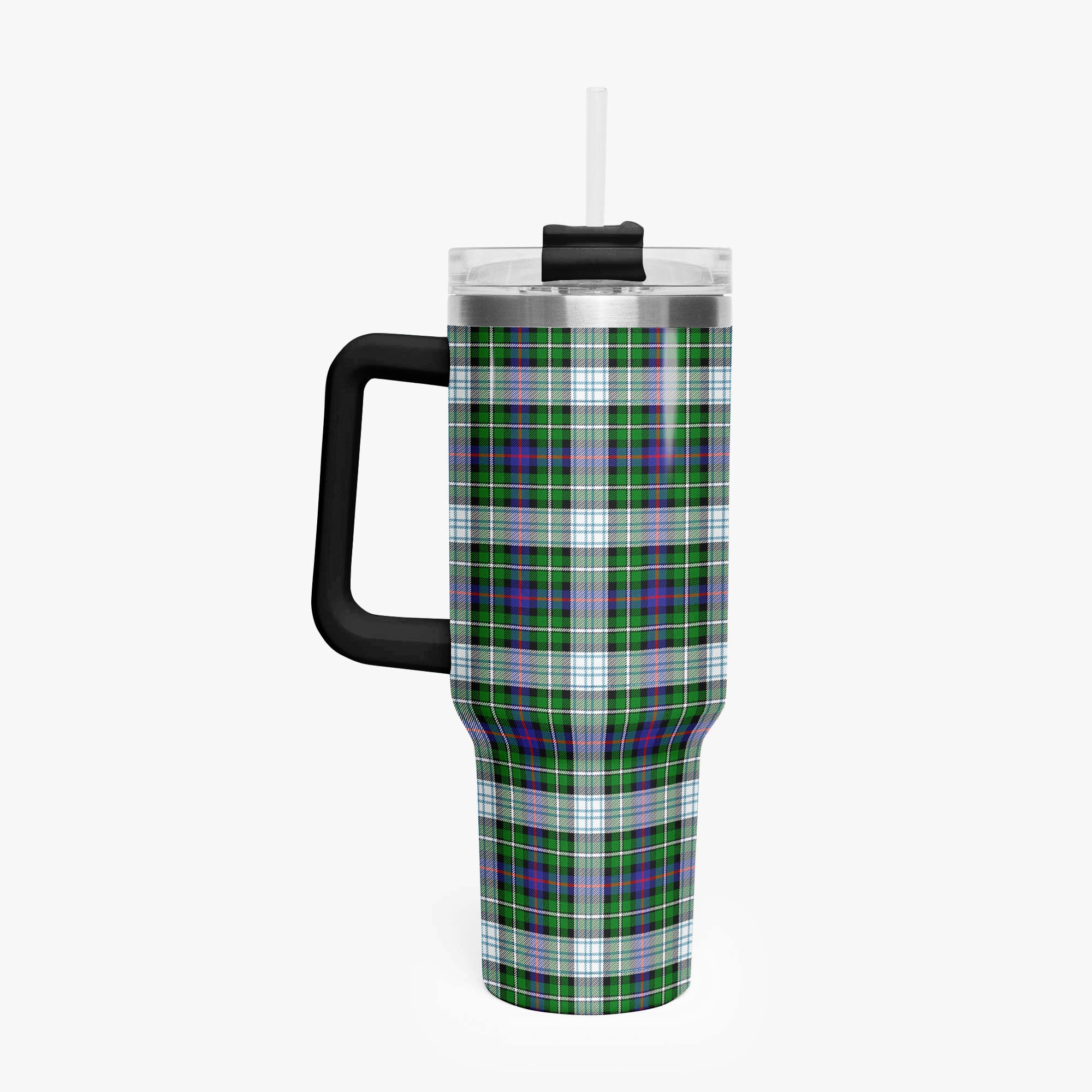 MacKenzie Dress Modern Tartan Crest 40 oz Insulated Tumbler with Handle