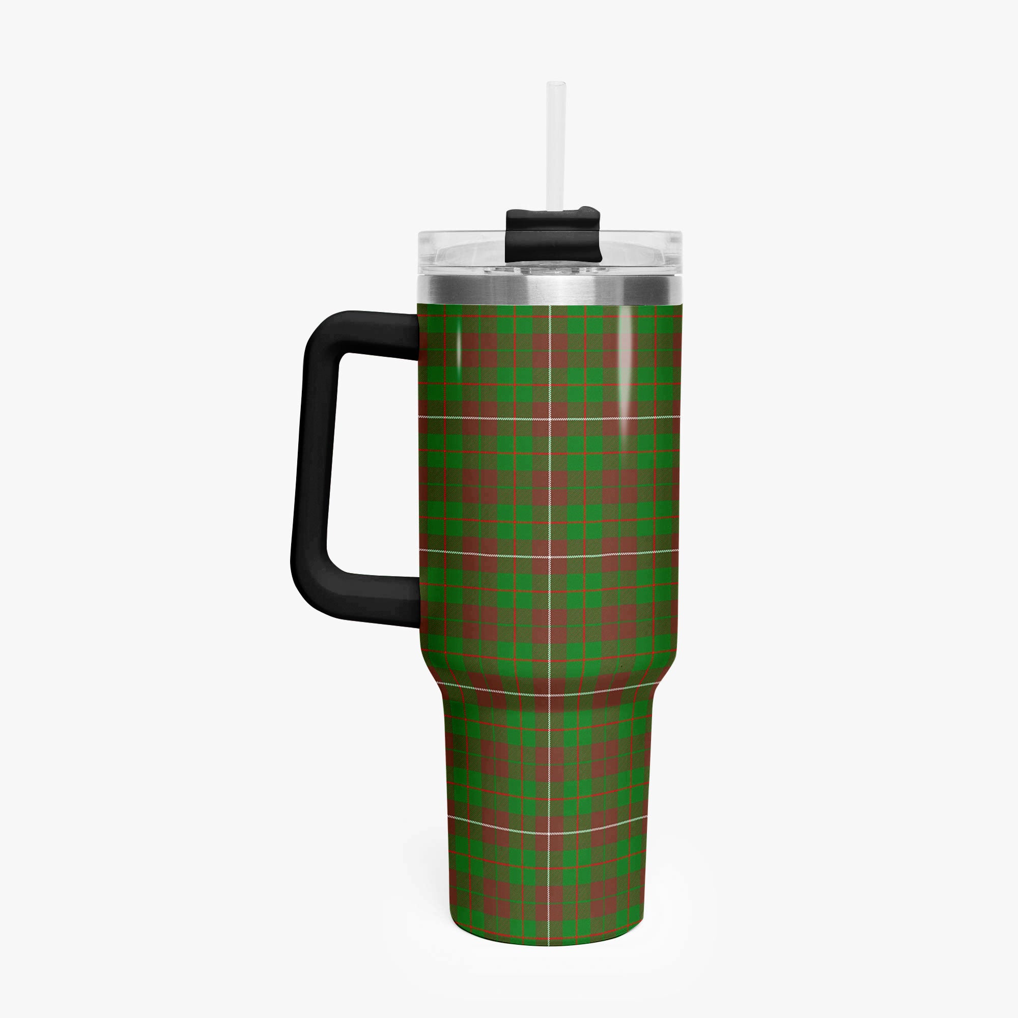 MacKinnon Hunting Modern Tartan Crest 40 oz Insulated Tumbler with Handle