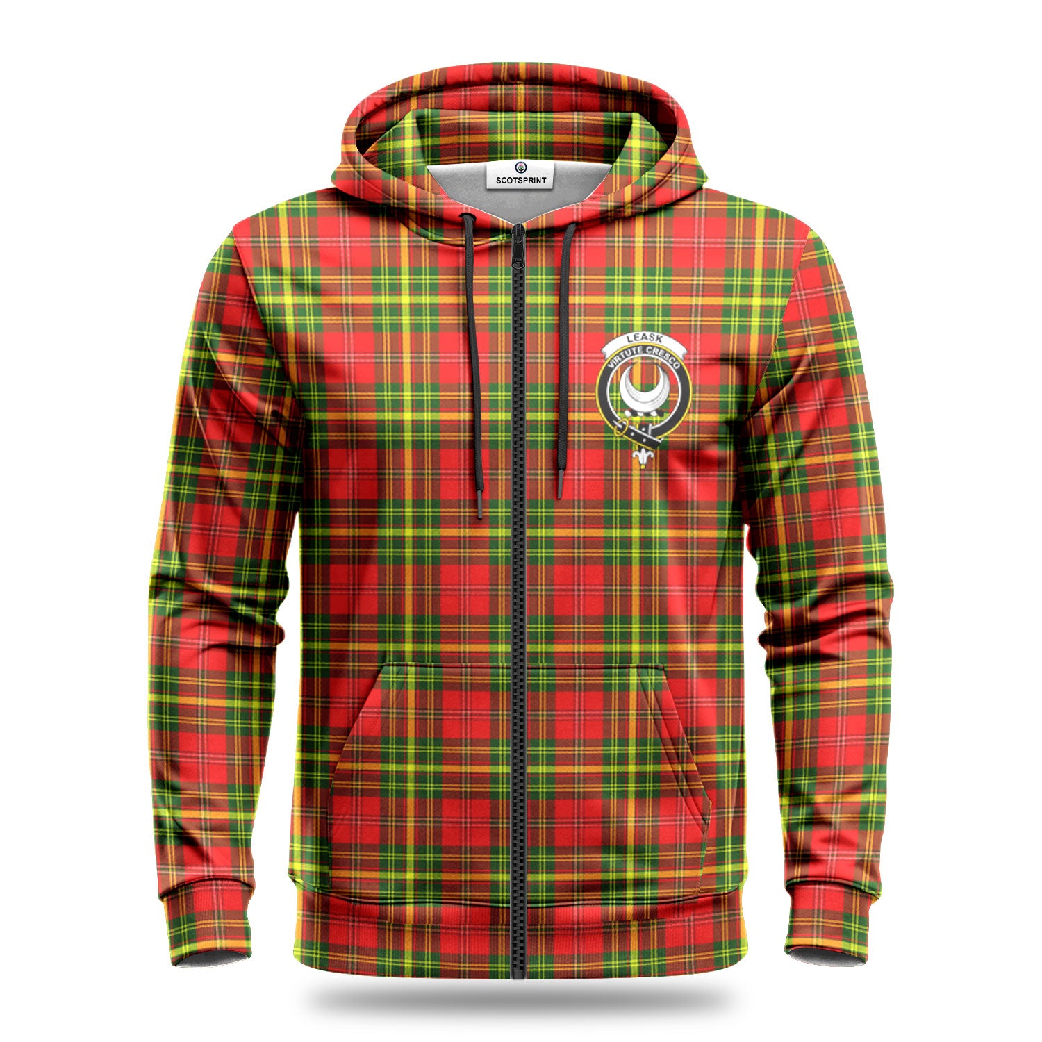 Leask Tartan Crest Hoodie