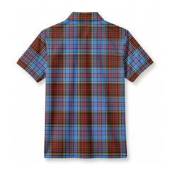 Anderson Modern Tartan Crest Birdseye Mesh Polo Shirt