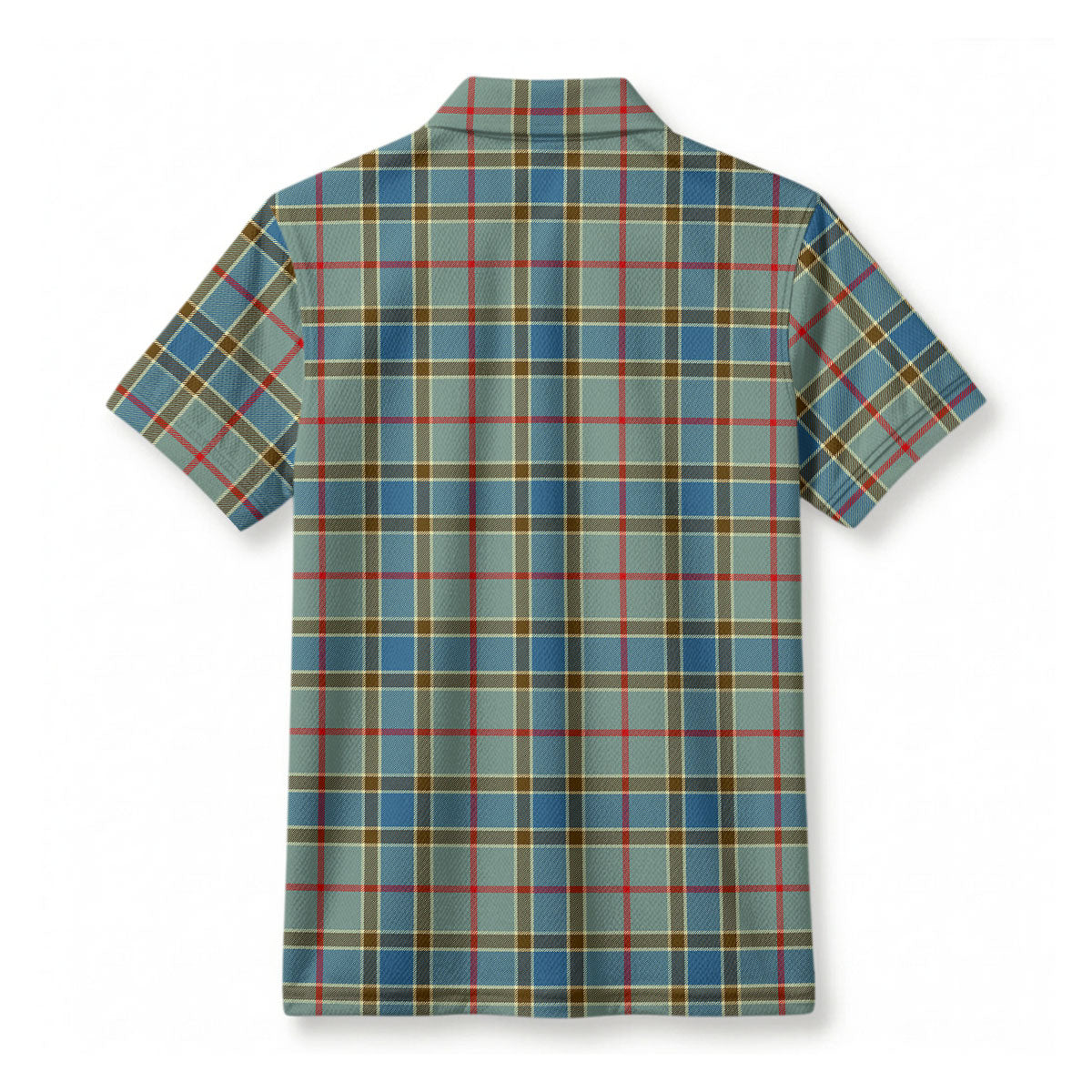 Balfour Blue Tartan Crest Birdseye Mesh Polo Shirt