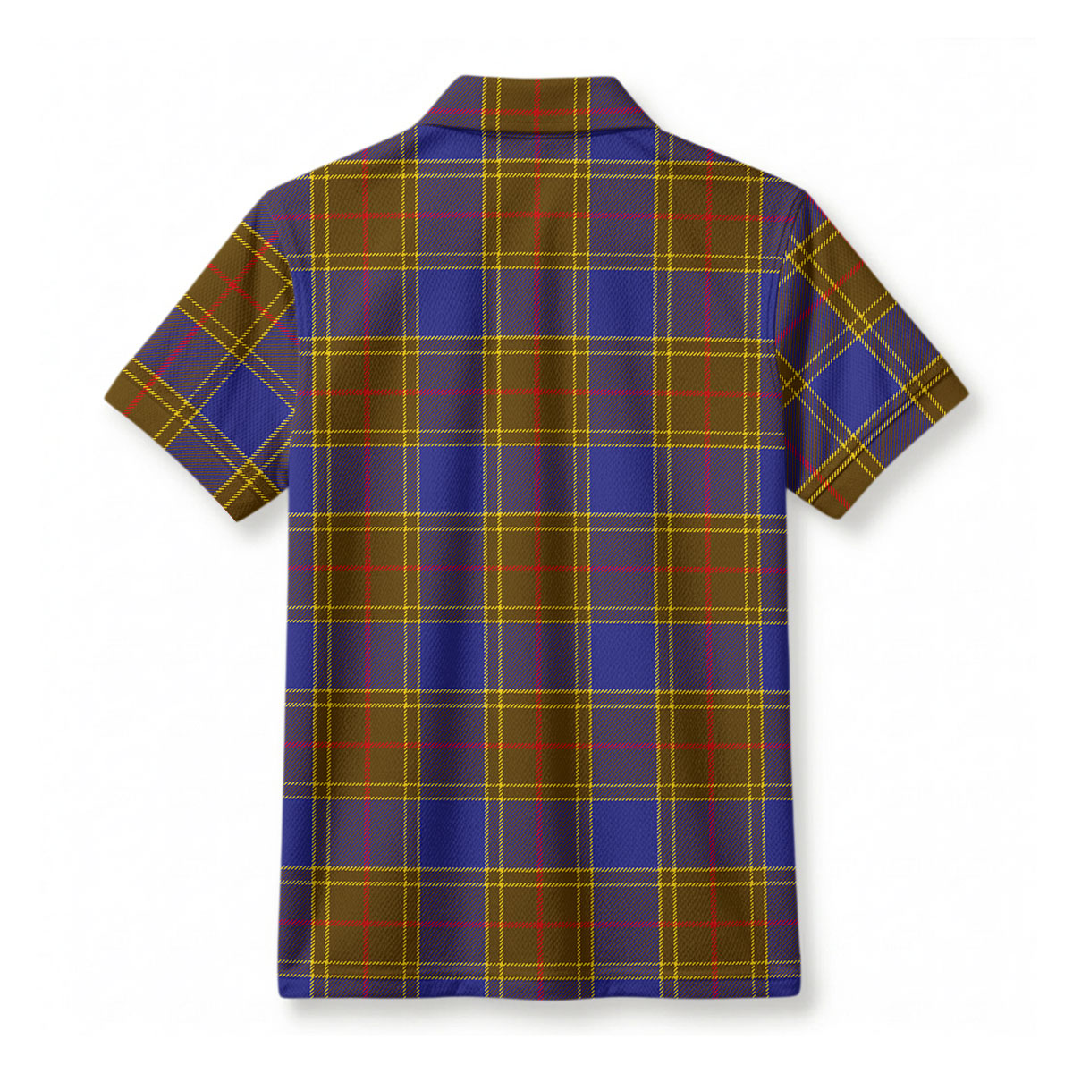 Balfour Modern Tartan Crest Birdseye Mesh Polo Shirt