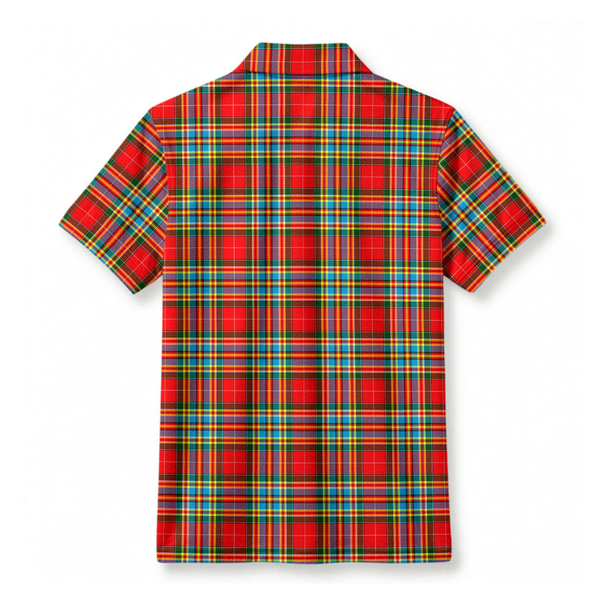 Chattan Tartan Crest Birdseye Mesh Polo Shirt