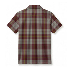Cunningham Burgundy Dancers Tartan Crest Birdseye Mesh Polo Shirt