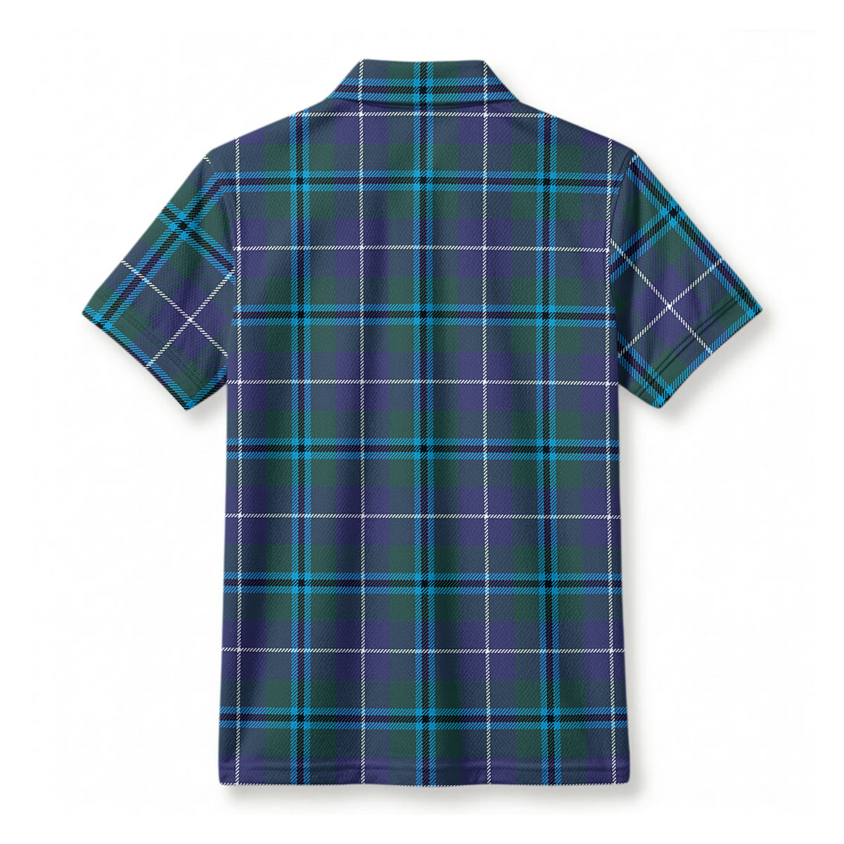 Douglas Modern Tartan Crest Birdseye Mesh Polo Shirt