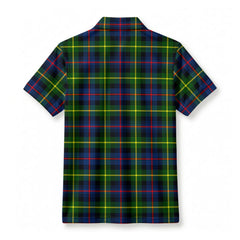 Farquharson Modern Tartan Crest Birdseye Mesh Polo Shirt