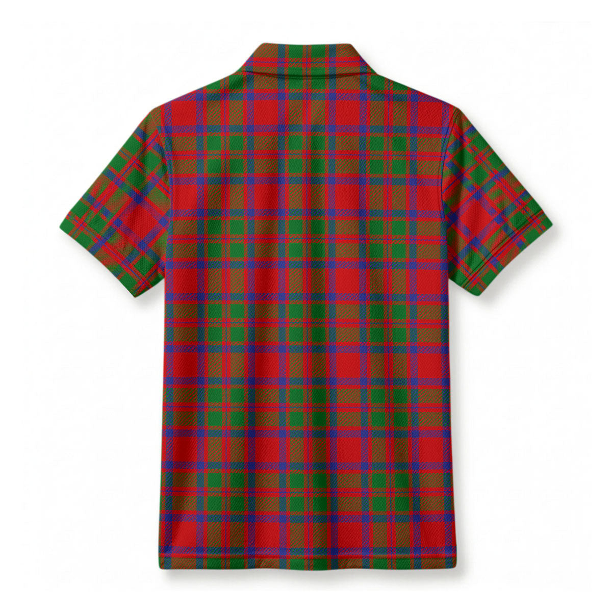 MacKintosh Modern Tartan Crest Birdseye Mesh Polo Shirt