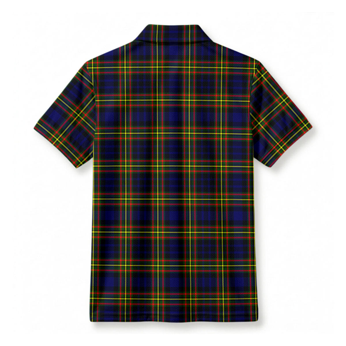 MacLellan Modern Tartan Crest Birdseye Mesh Polo Shirt