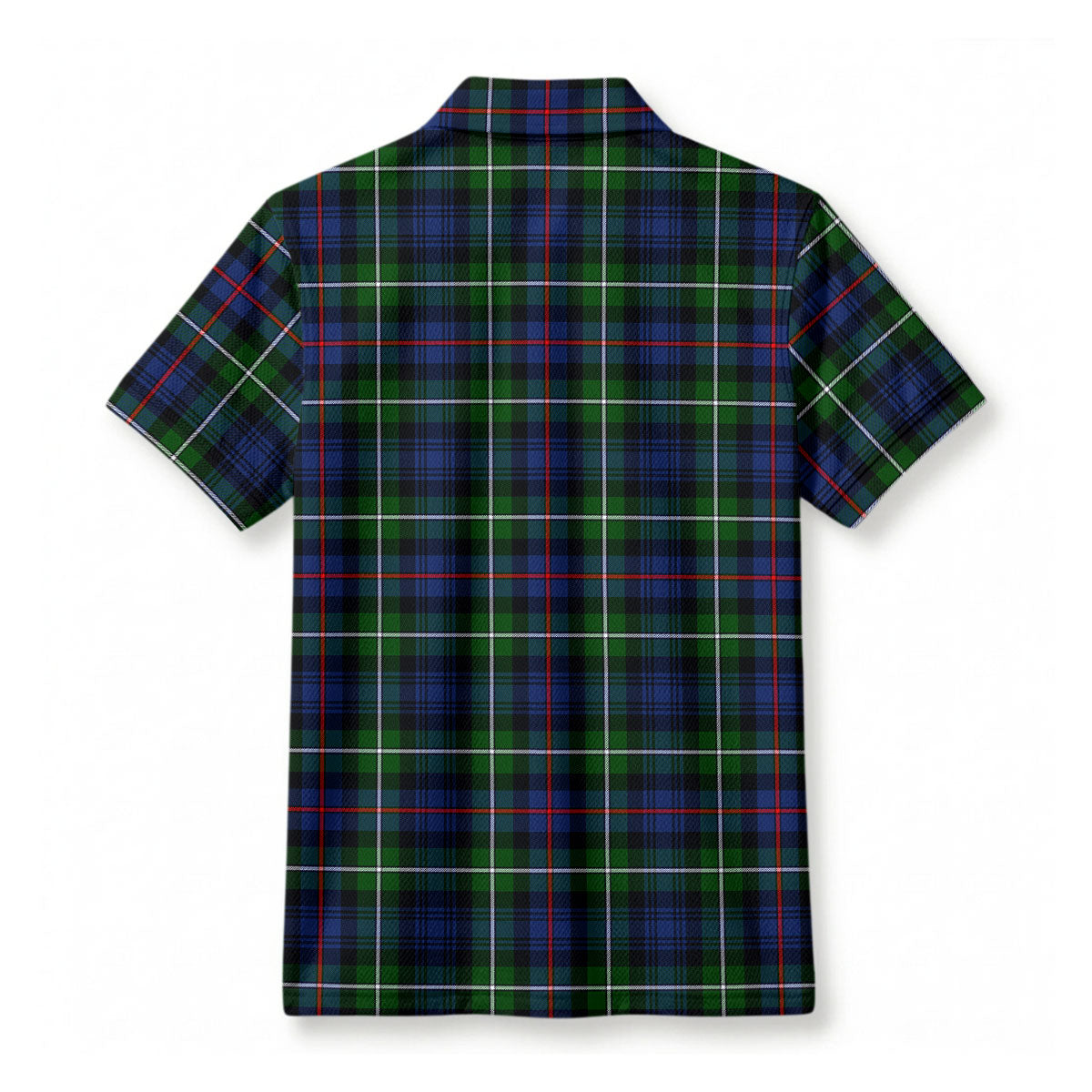 McKenzie Modern Tartan Crest Birdseye Mesh Polo Shirt
