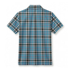 Thomson Blue Tartan Crest Birdseye Mesh Polo Shirt