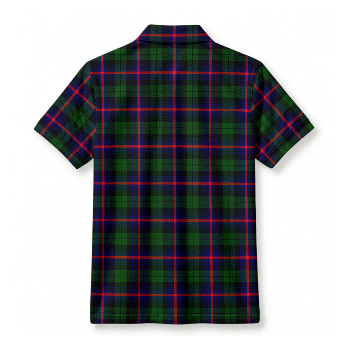 Urquhart Modern Tartan Crest Birdseye Mesh Polo Shirt