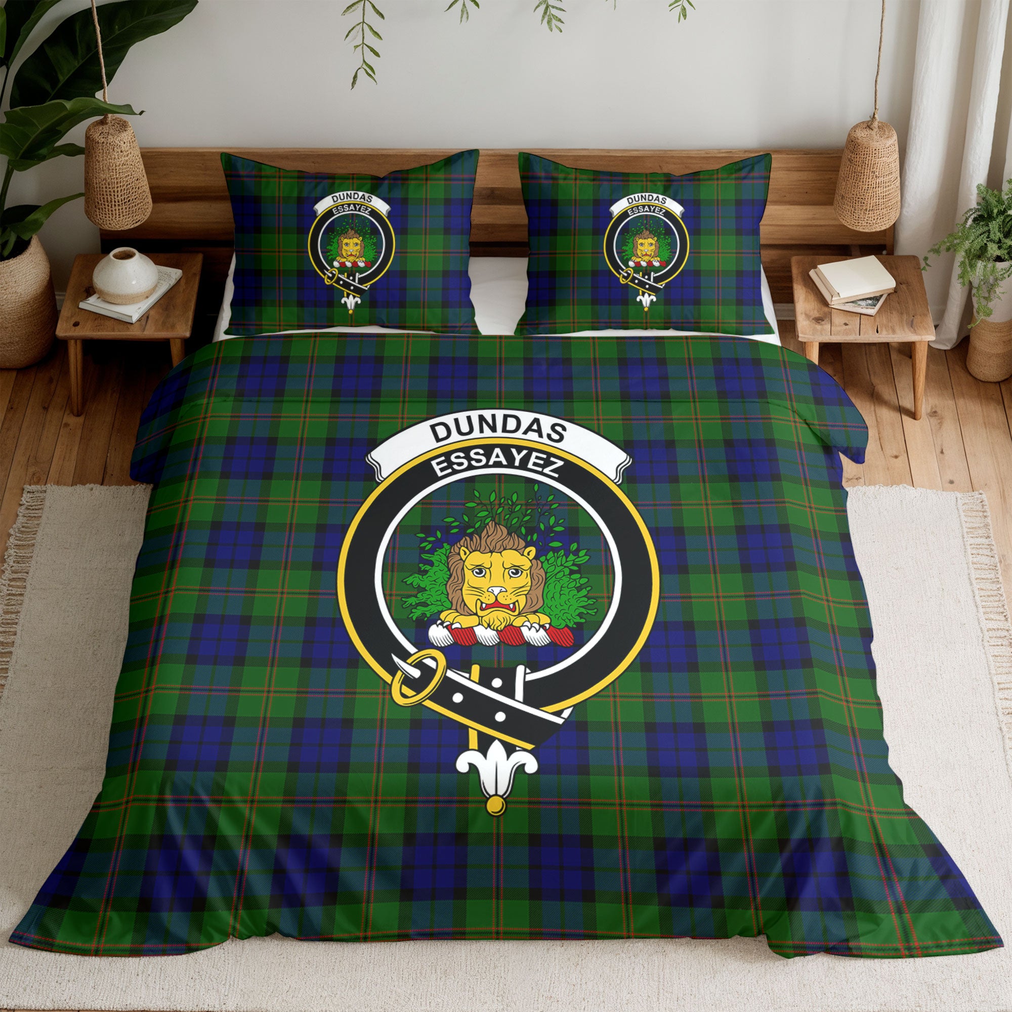 Dundas Modern Tartan Crest Bedding Set