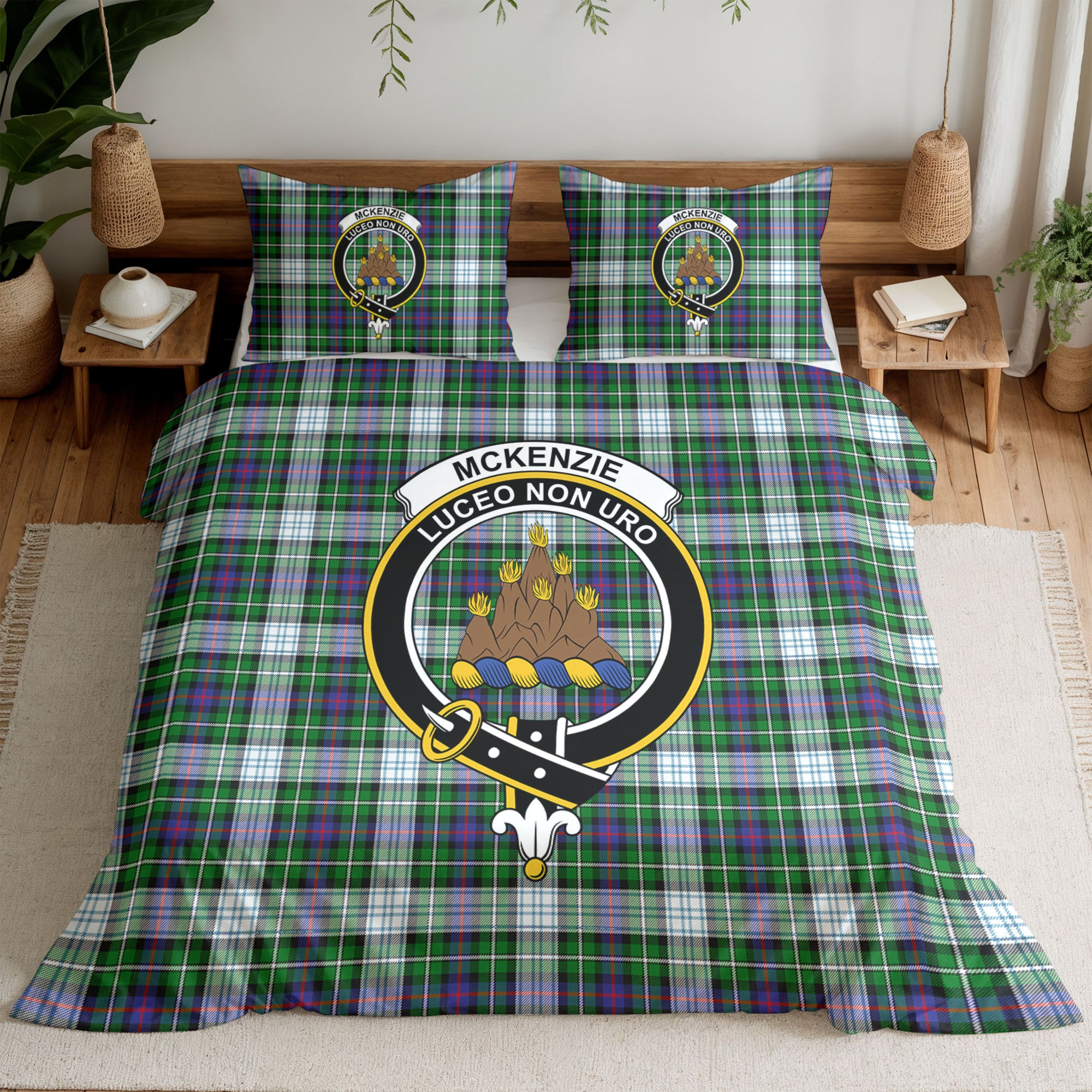 McKenzie Dress Modern Tartan Crest Bedding Set