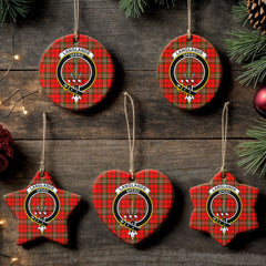 Langlands Tartan Crest Christmas Ceramic Ornament