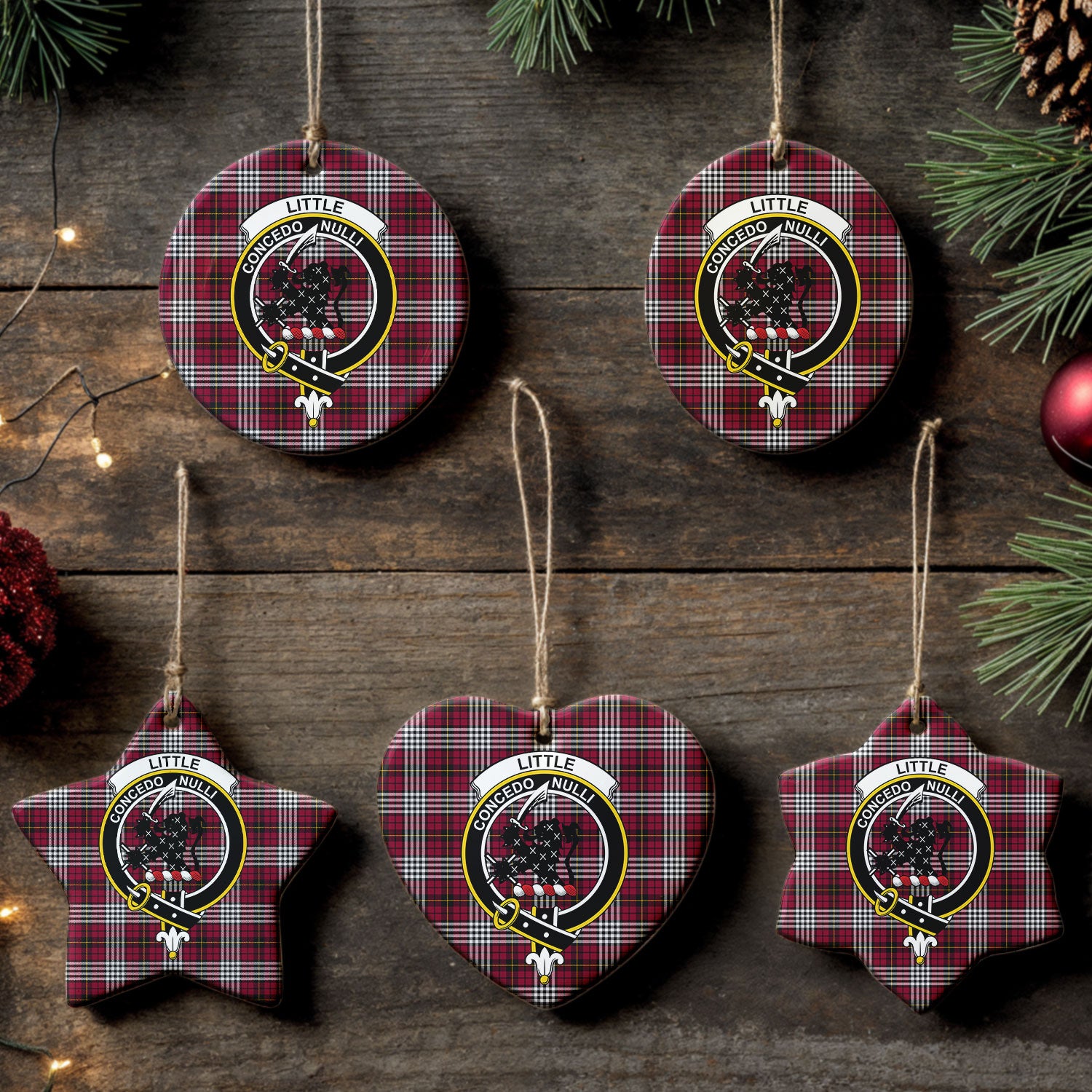Little Tartan Crest Christmas Ceramic Ornament