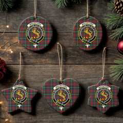 MacIntosh Hunting Modern Tartan Crest Christmas Ceramic Ornament