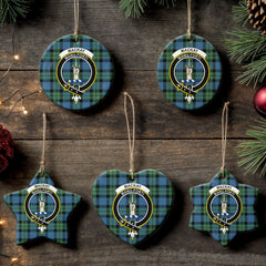 MacKay Ancient Tartan Crest Christmas Ceramic Ornament
