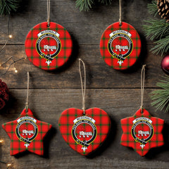 McDonald of Sleat Tartan Crest Christmas Ceramic Ornament