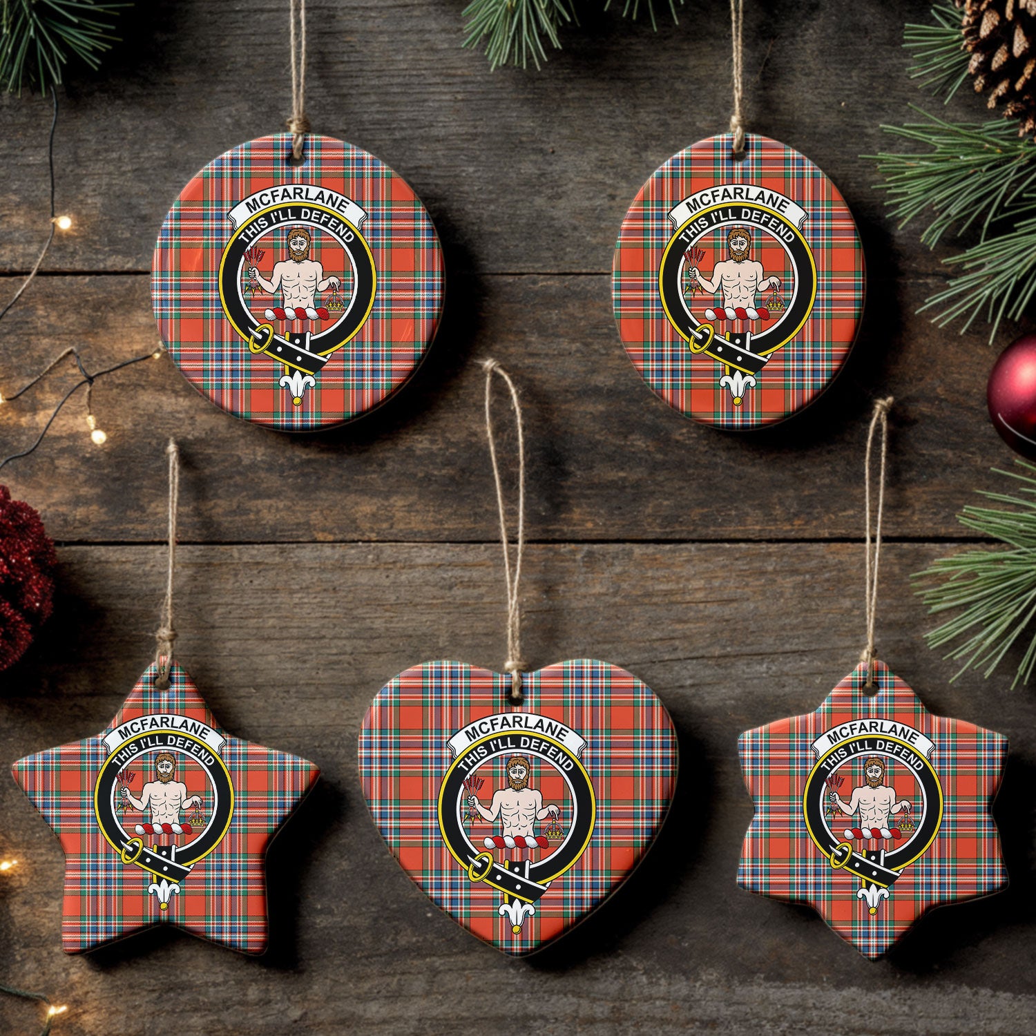 McFarlane Ancient Tartan Crest Christmas Ceramic Ornament