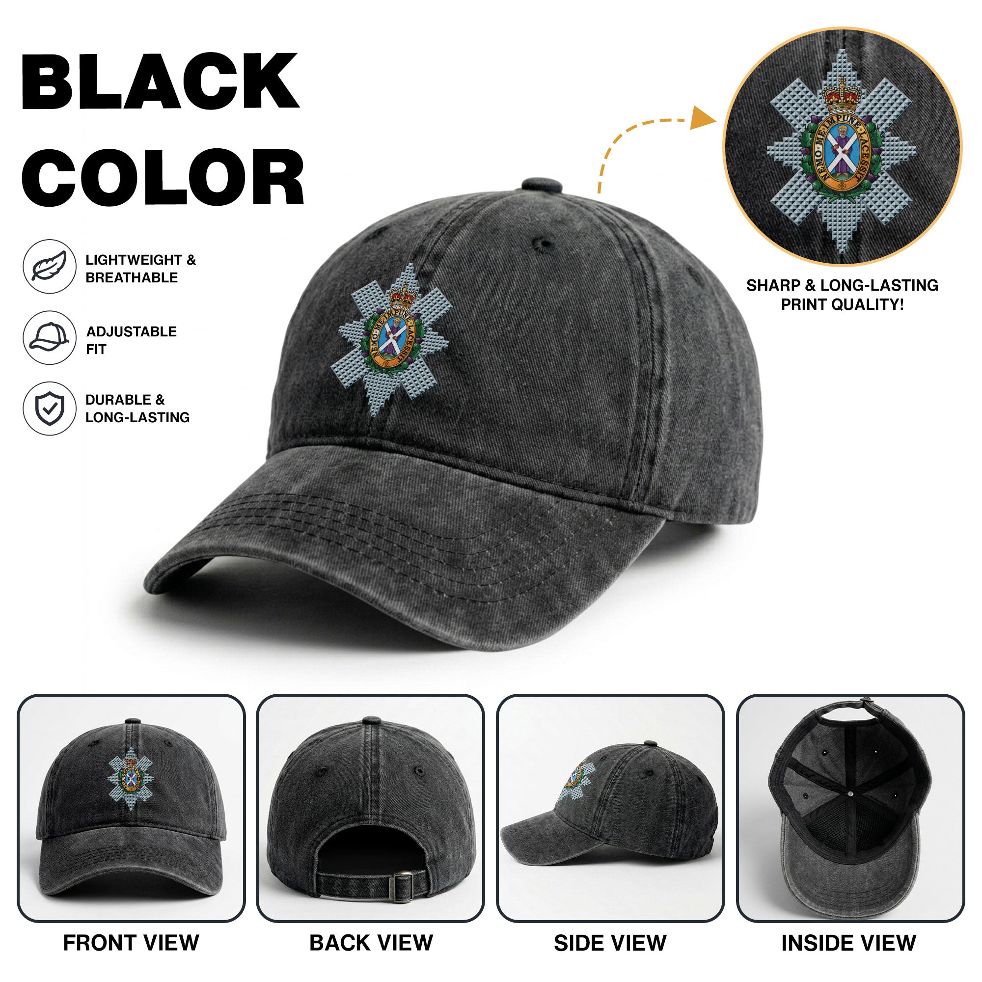 Black Watch Crest Washed Classic Cap