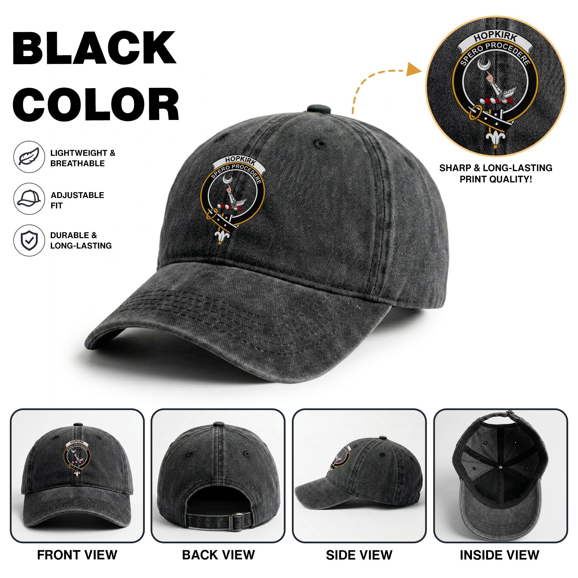 Hopkirk Crest Washed Classic Cap
