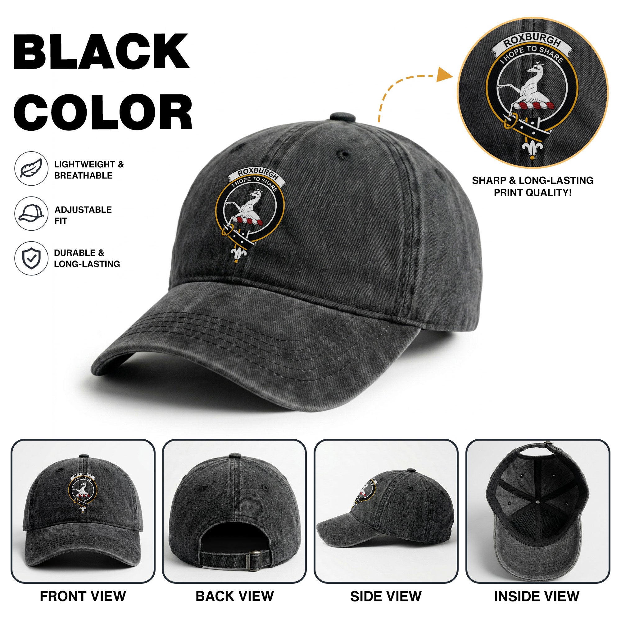 Roxburgh Crest Washed Classic Cap