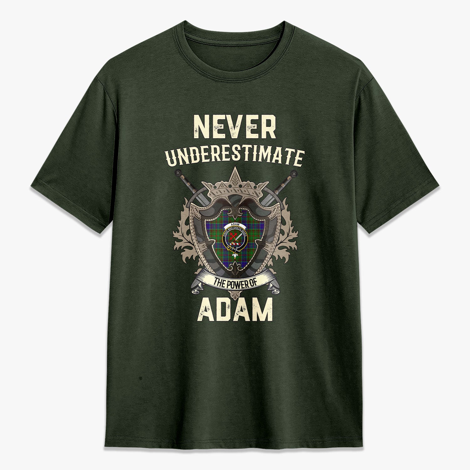 Adam Tartan Crest 2D T-shirt - Never Underestimate Style