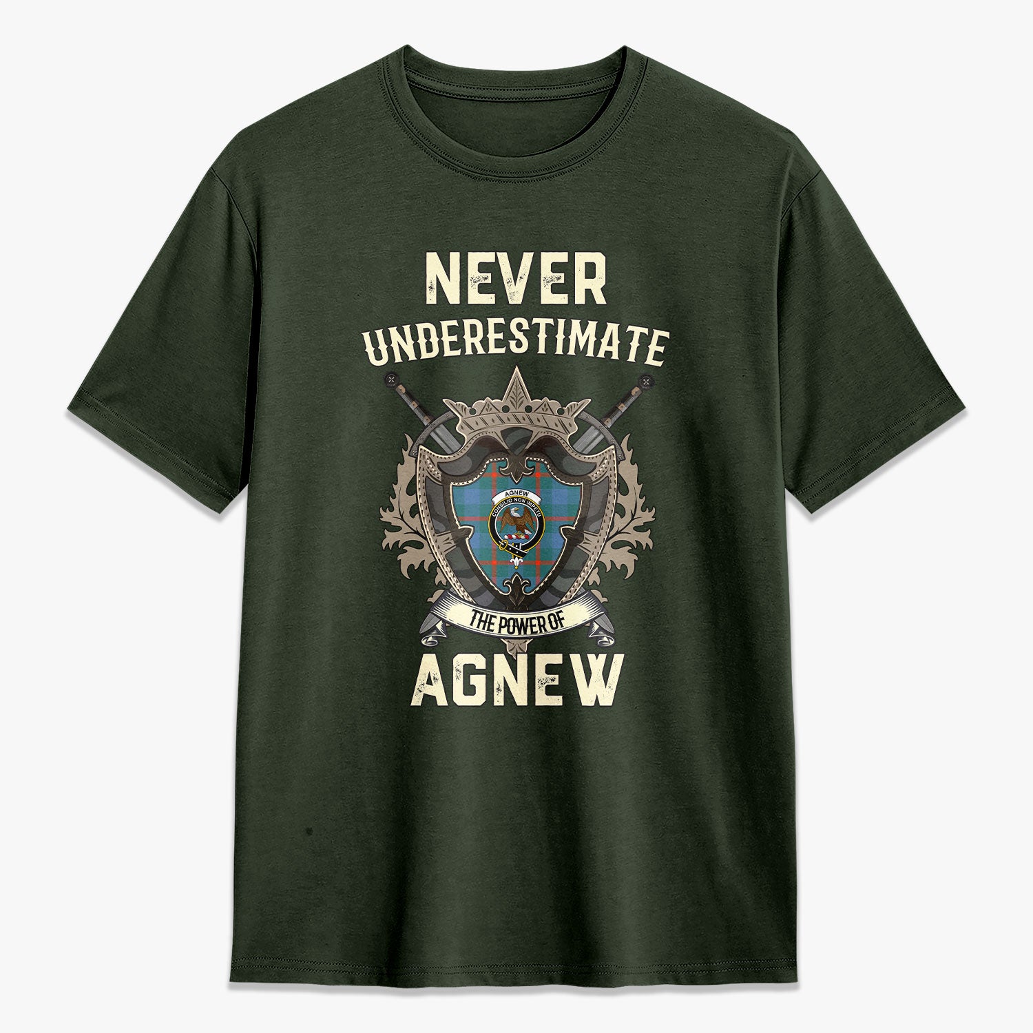 Agnew Ancient Tartan Crest 2D T-shirt - Never Underestimate Style